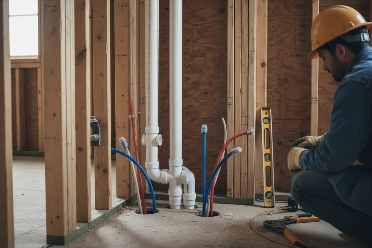 Drain and supply rough-in during Toilet Repair and Installation in Delano